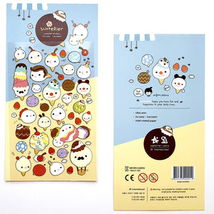 full view of korean stickers suatelier ice cream matte stickers