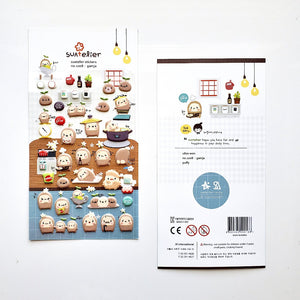 full view cute korean stickers suatelier gamja (potato) puffy stickers