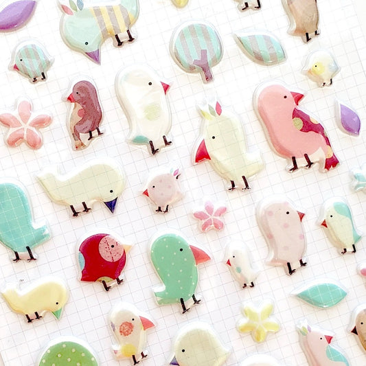 Cute Korean Stickers | Funny Sticker World: A Little Bird Puffy Stickers
