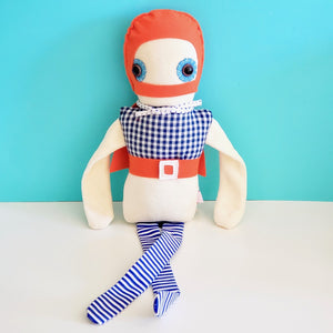 front view Esthex Storm boy fabric toy