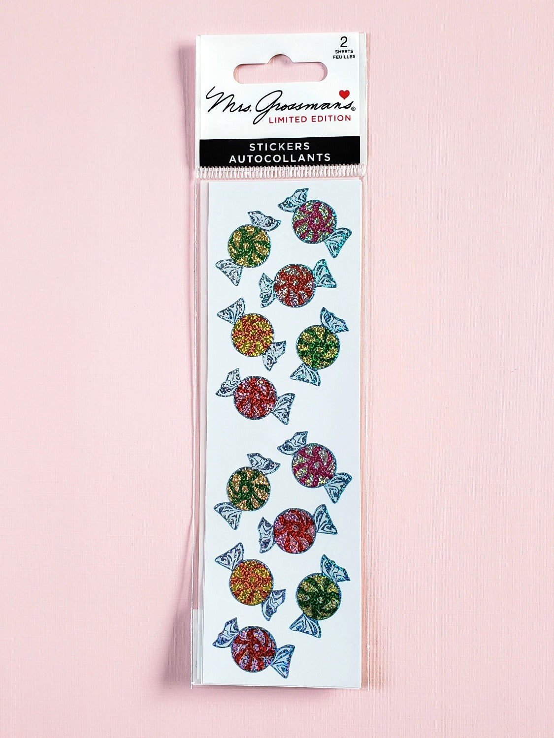 Mrs Grossman's limited edition peppermint candy stickers