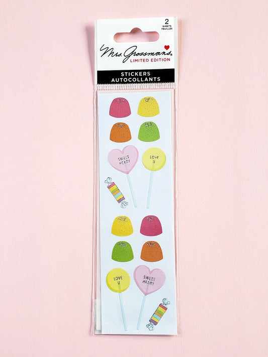 Mrs Grossman's Limited Edition Drops and Pops candy stickers