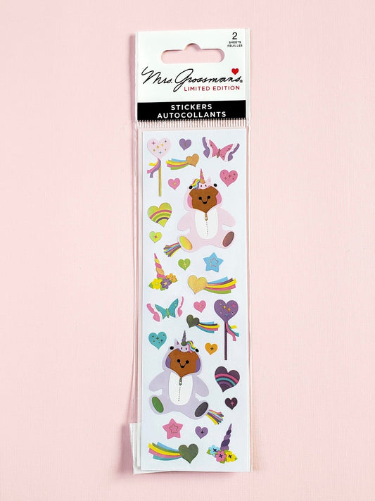 Mrs Grossman's limited edition bearycorn unicorn stickers
