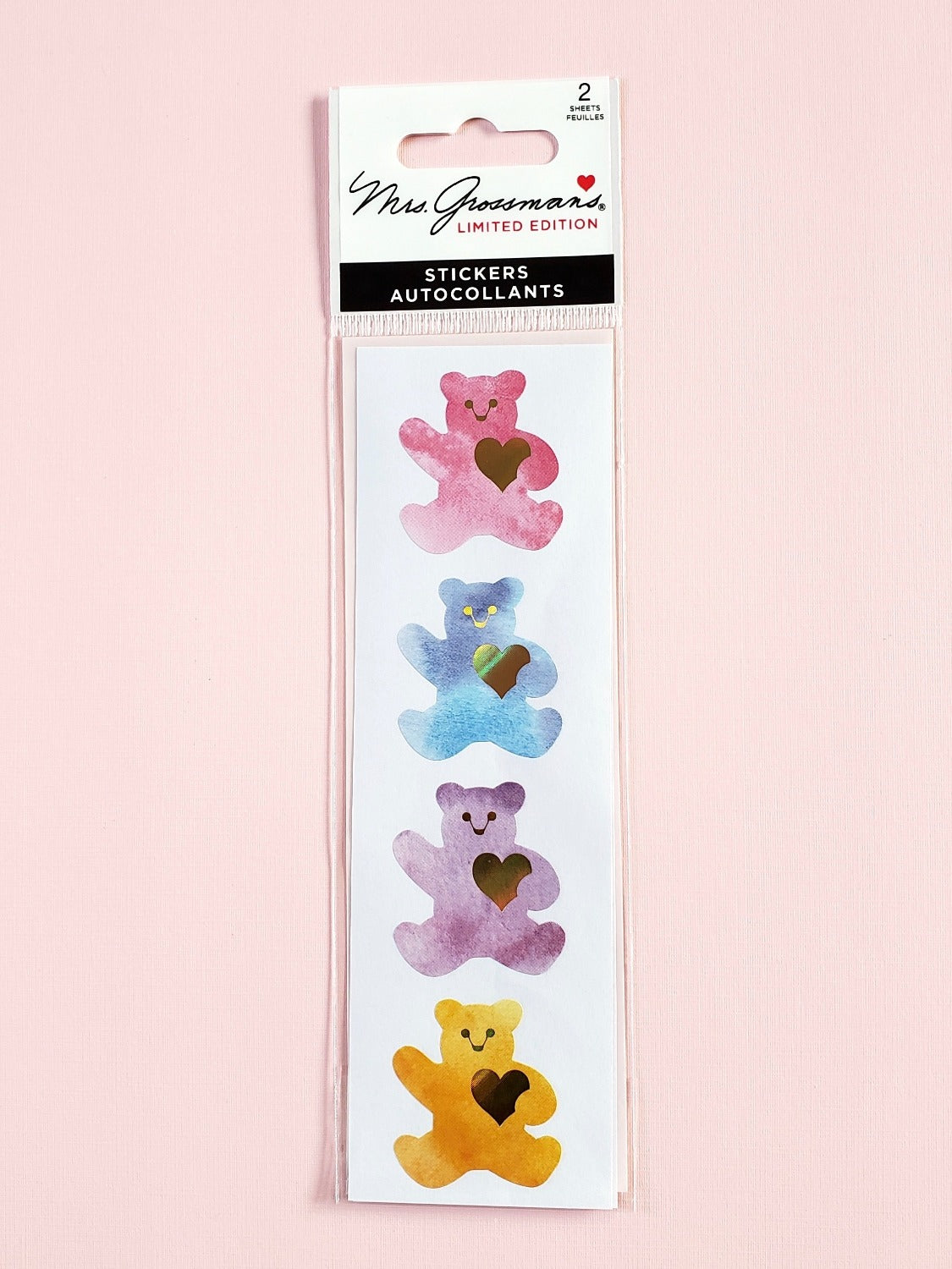Mrs Grossman's Limited Edition Watercolor Bear Too stickers