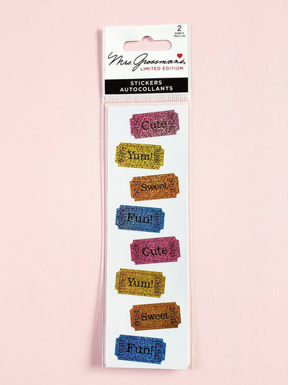 Mrs Grossman's limited edition ticket to fun stickers
