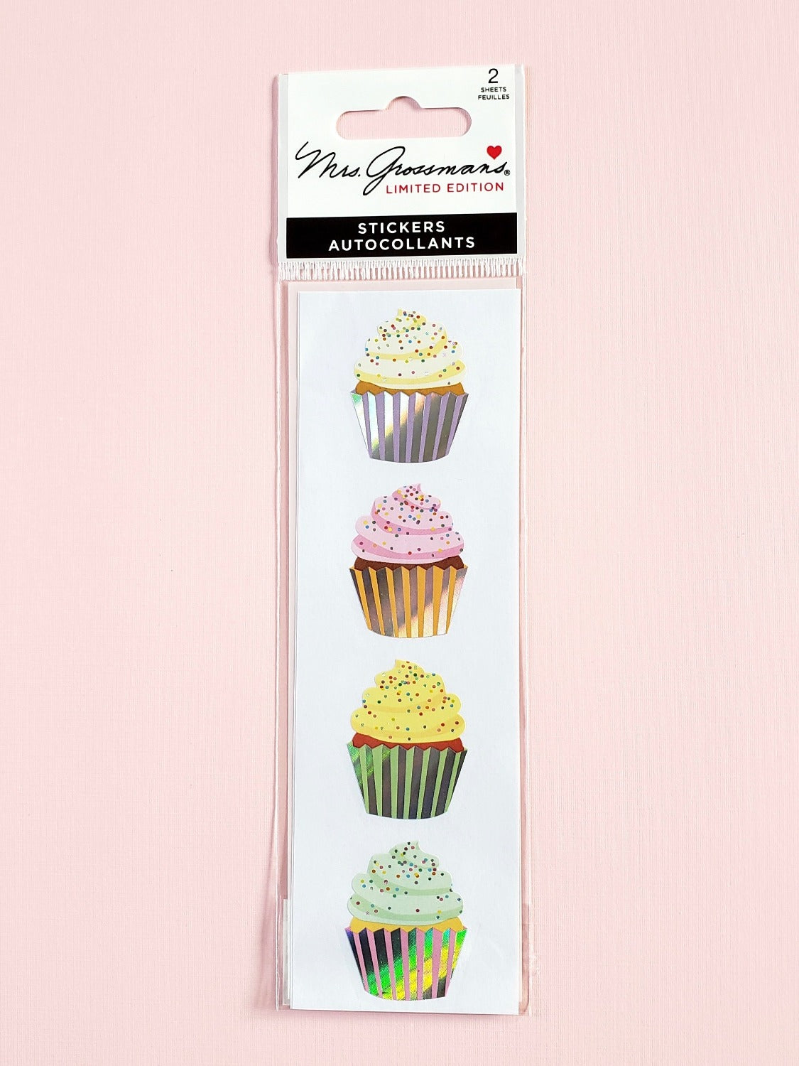 Mrs Grossman's limited edition pastel cupcake stickers