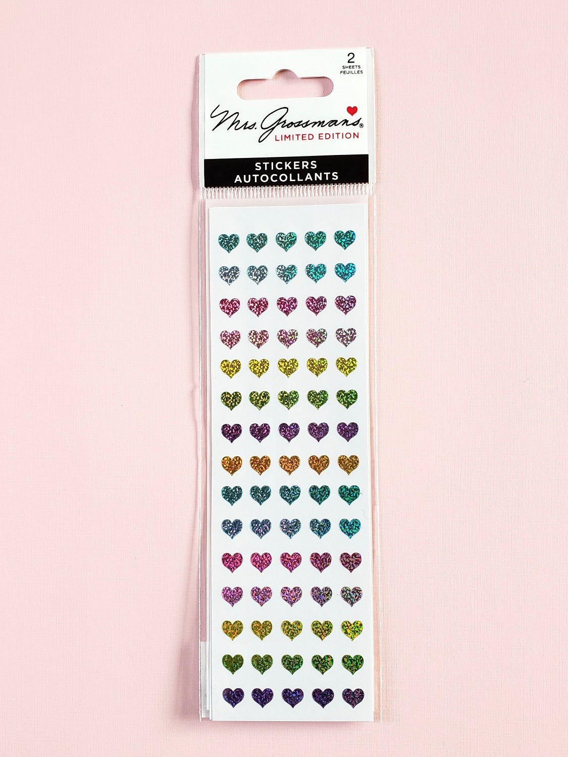 Mrs Grossman's limited edition pastel micro heart stickers