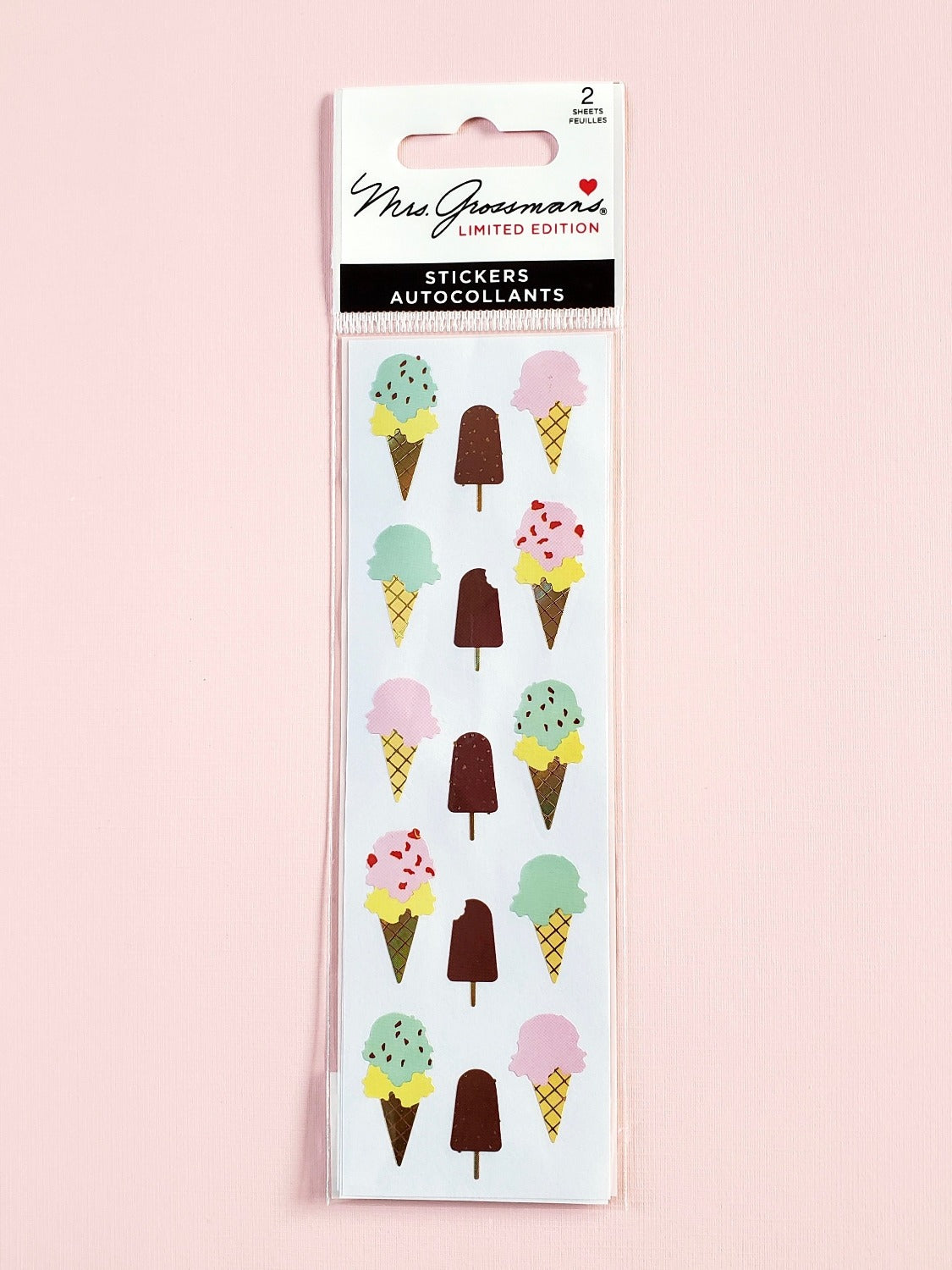 Mrs Grossman's scoops and sticks ice cream stickers