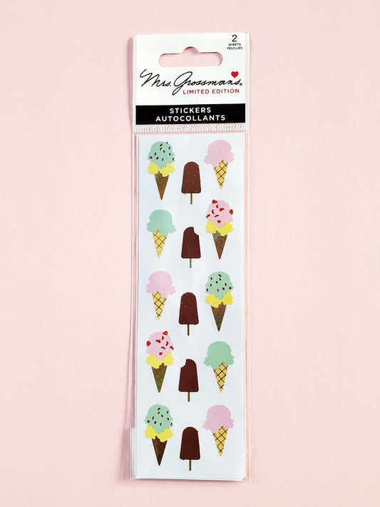 Mrs Grossman's scoops and sticks ice cream stickers