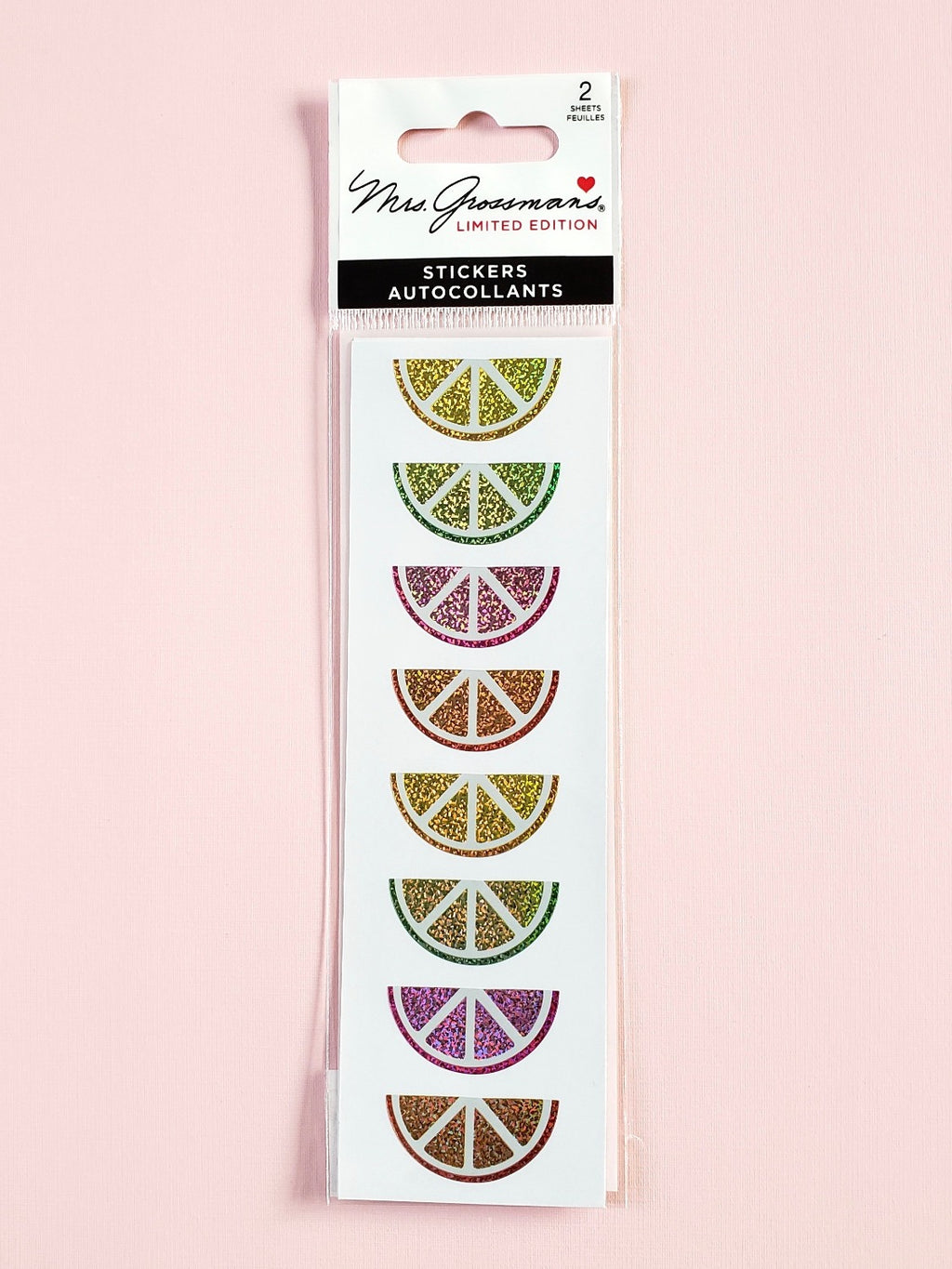 Mrs Grossman's limited edition sparkly citrus slices stickers