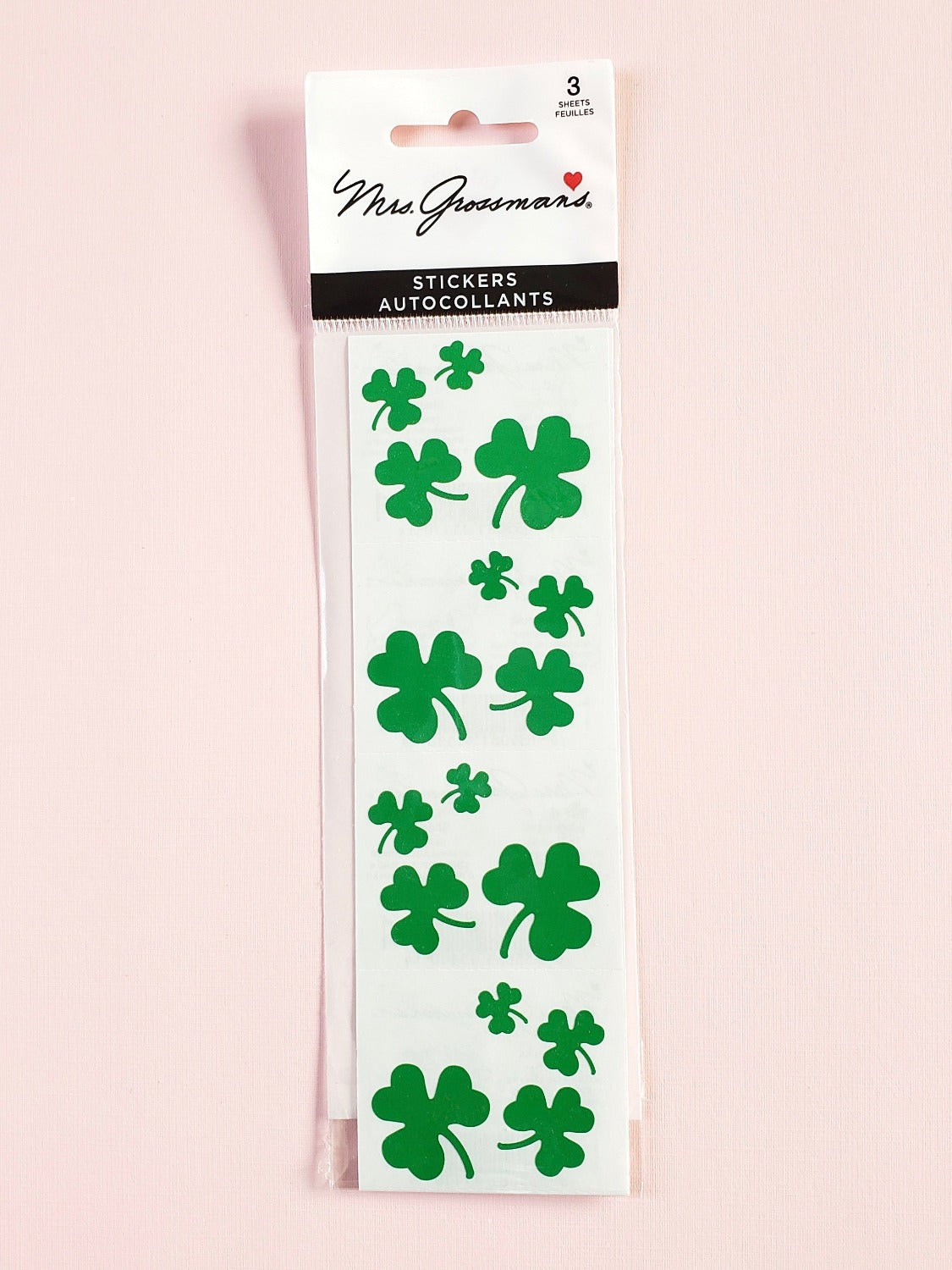 Mrs Grossman's green shamrock stickers