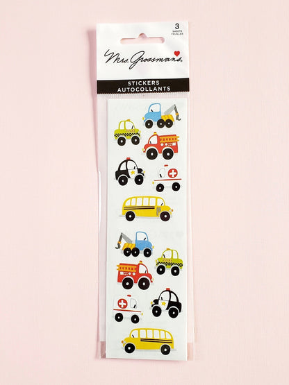 Mrs Grossman's stickers chubby work vehicles police car fire truck stickers