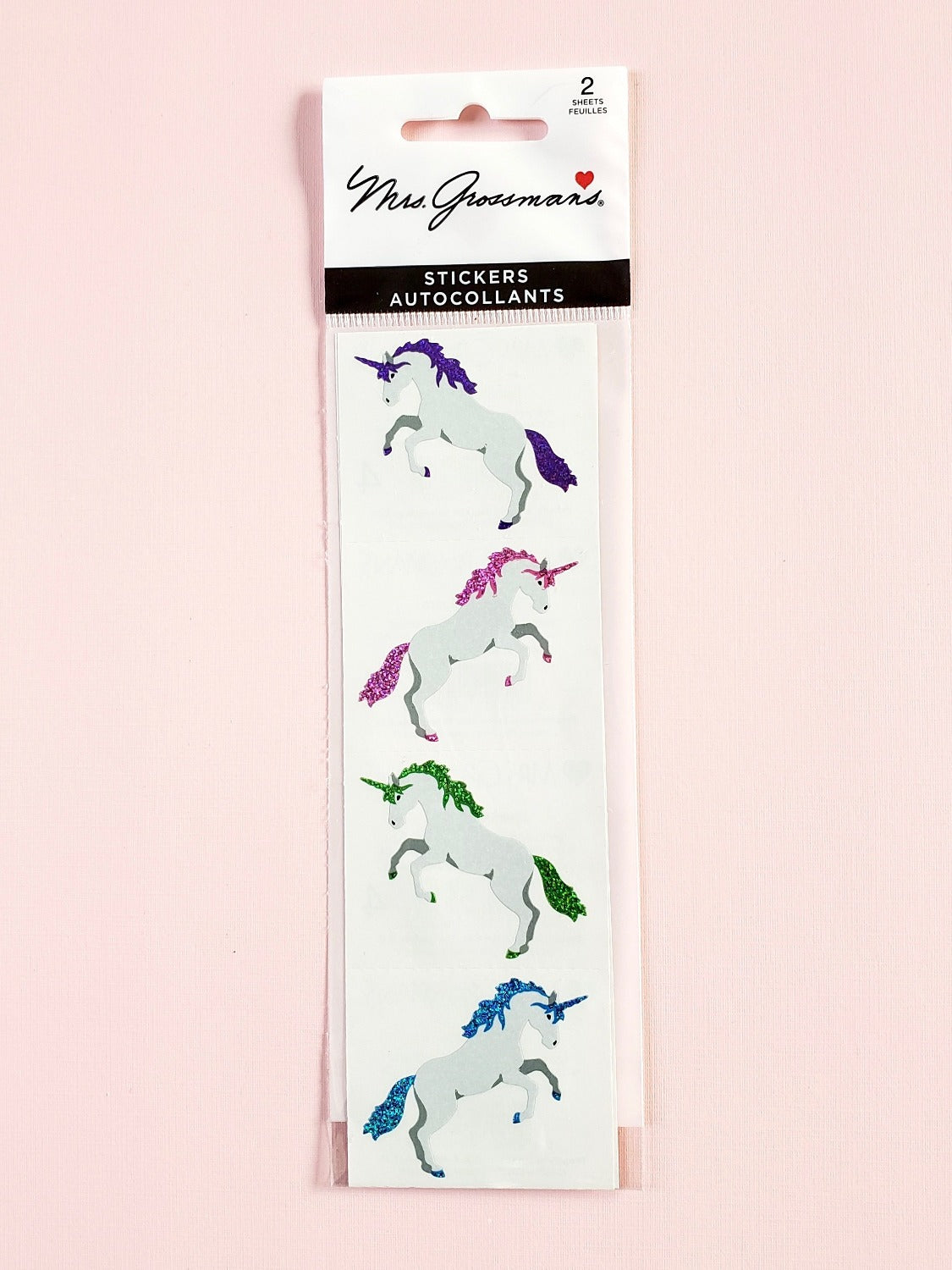 Mrs Grossman's stickers sparkly unicorns