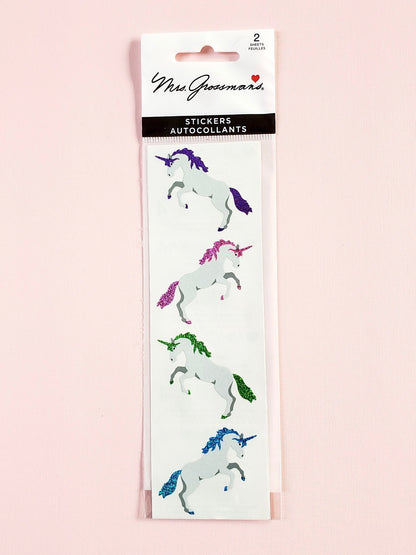 Mrs Grossman's stickers sparkly unicorns