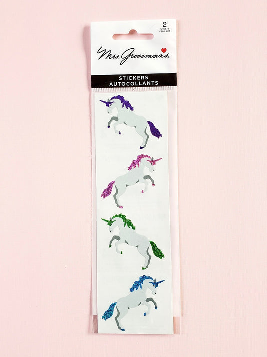 Mrs Grossman's stickers sparkly unicorns