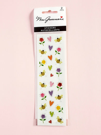 Mrs Grossman's Petite Hearts & Bees stickers
