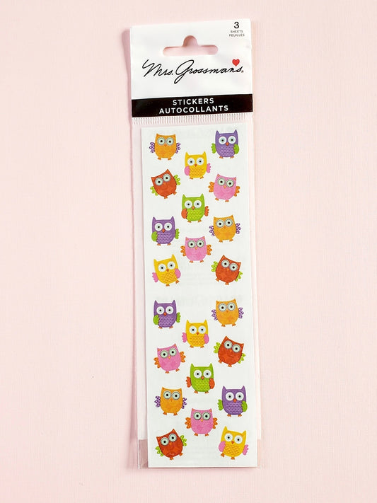 Mrs Grossman's Small Forest Owls stickers