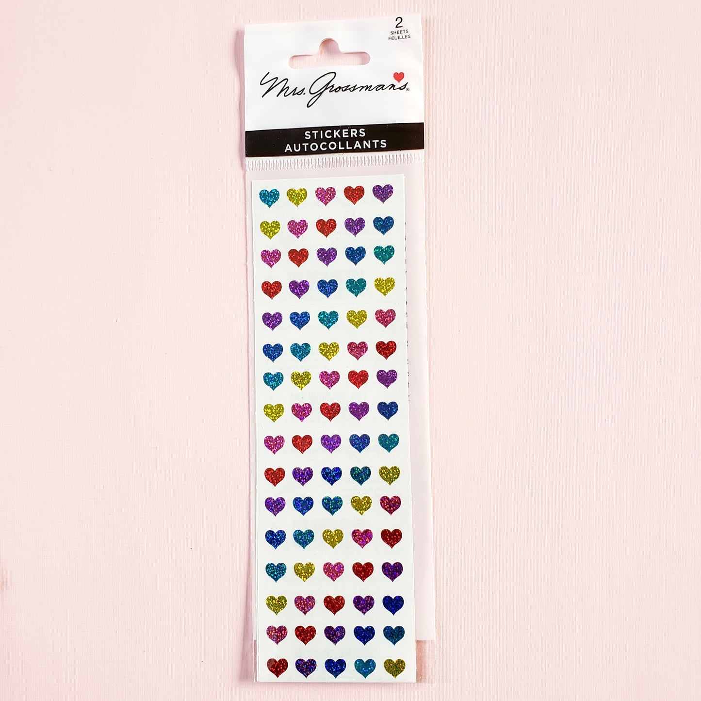 Mrs. Grossman's Stickers: Sparkly Multicolor Micro Hearts