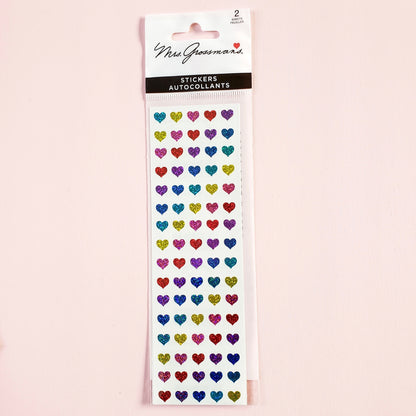 Mrs. Grossman's Stickers: Sparkly Multicolor Micro Hearts