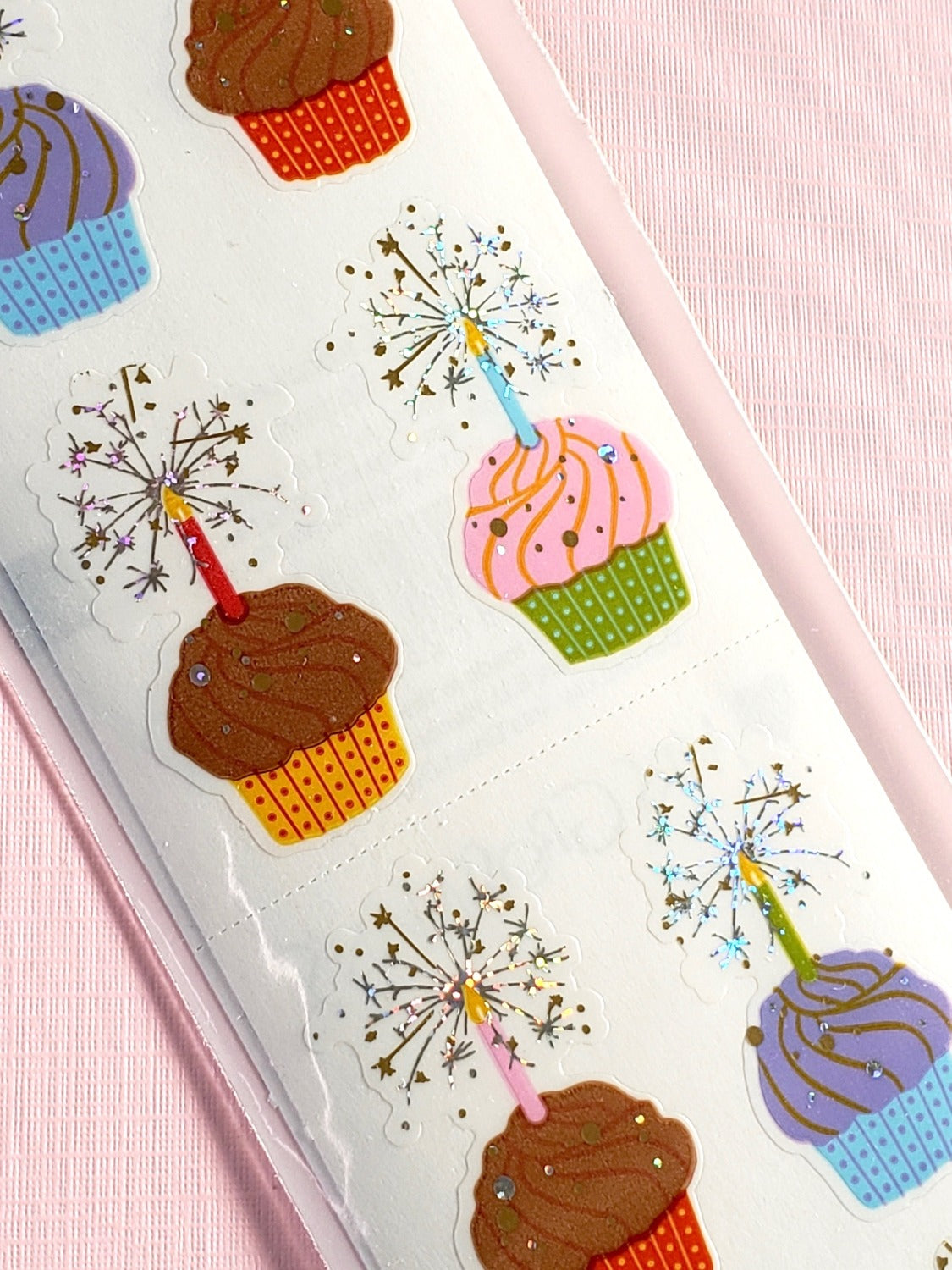 Mrs Grossman's cupcakes stickers closeup