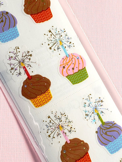 Mrs Grossman's cupcakes stickers closeup