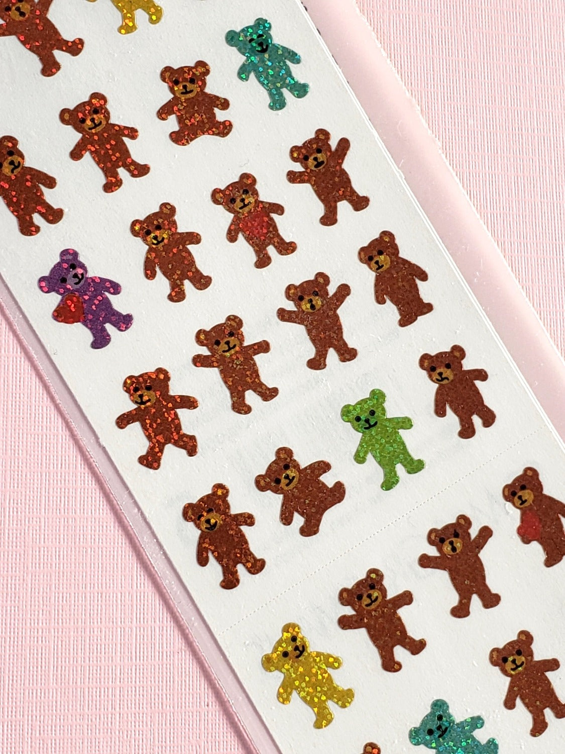 Mrs Grossman's reflective micro bear stickers closeup