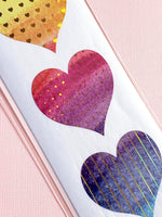 Mrs Grossman's limited edition watercolor hearts stickers closeup