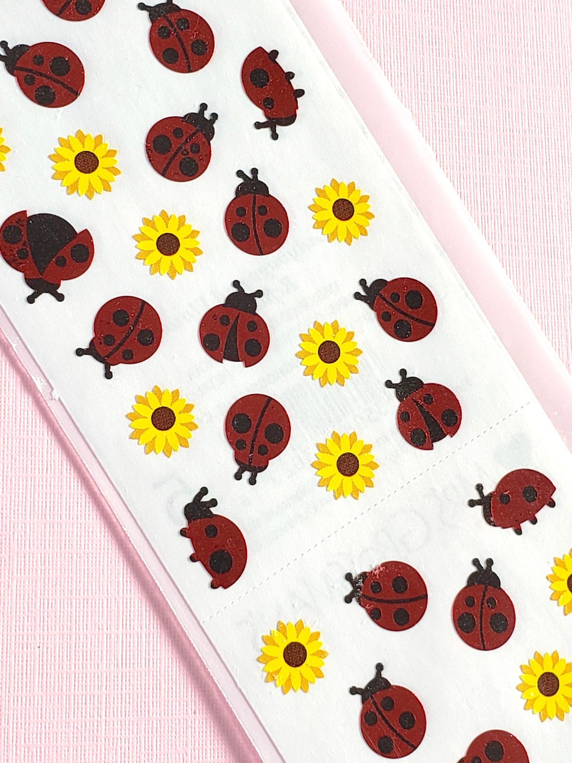 Mrs Grossman's ladybugs & flowers stickers closeup