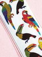 Mrs Grossman's limited edition tropical bird stickers closeup