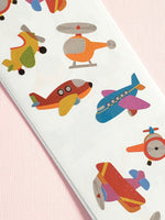 Mrs Grossman's airplane and helicopter stickers closeup