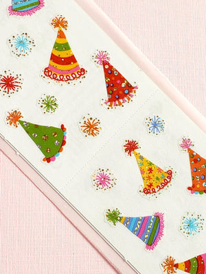Mrs Grossman's magical party hat stickers closeup