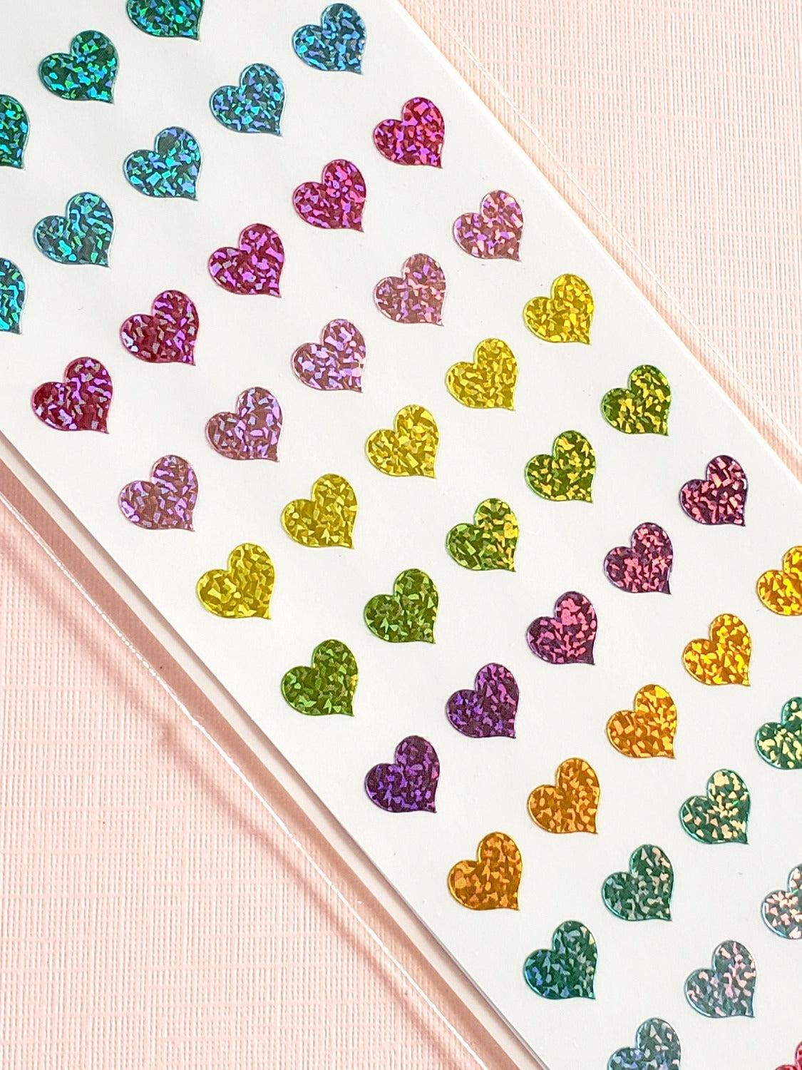 Mrs Grossman's sparkly pastel micro heart stickers closeup