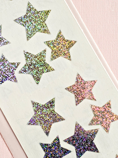 Mrs Grossman's silver star stickers closeup