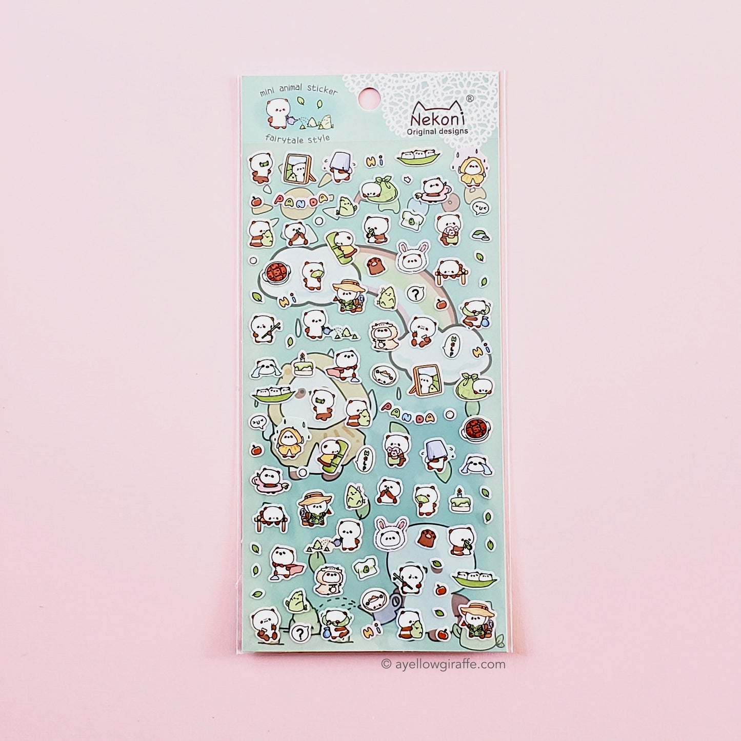 Nekoni Stickers: Mini Pandas