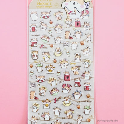 japanese stickers cute hamsters pink