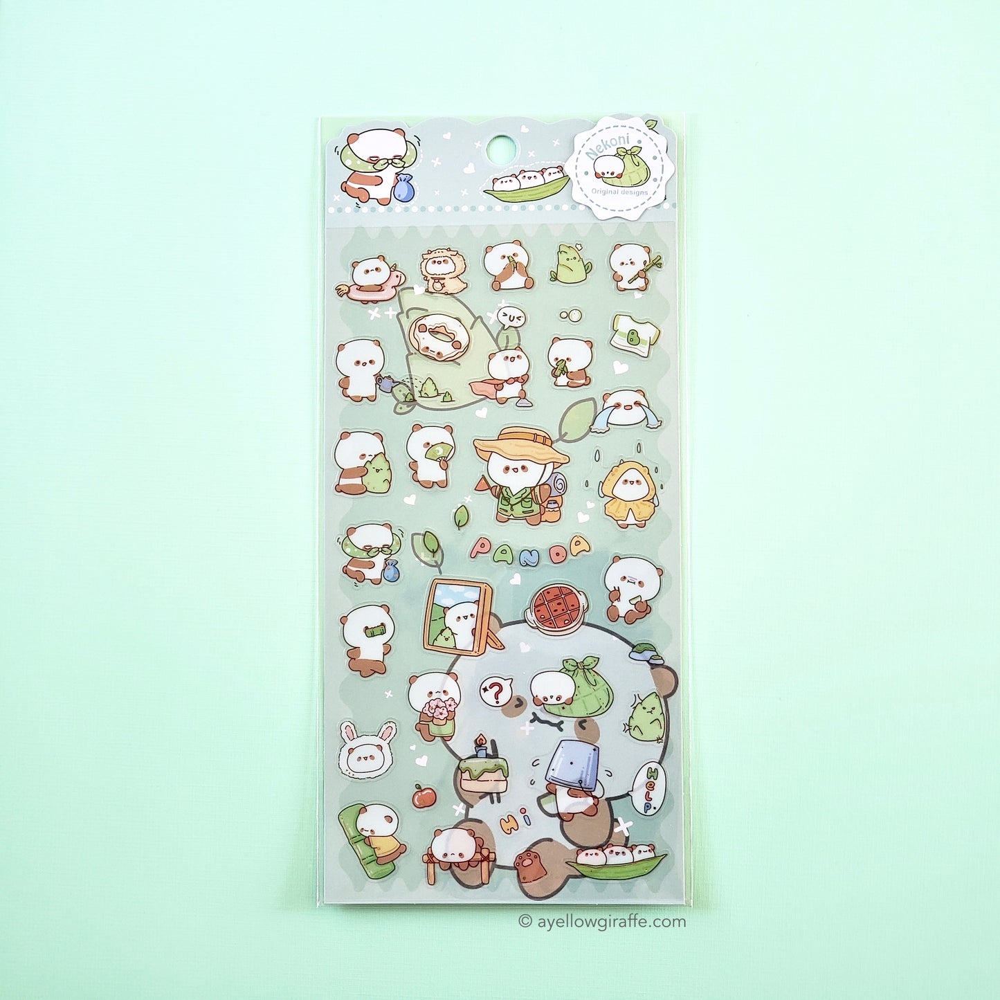 Nekoni Stickers: Pandas