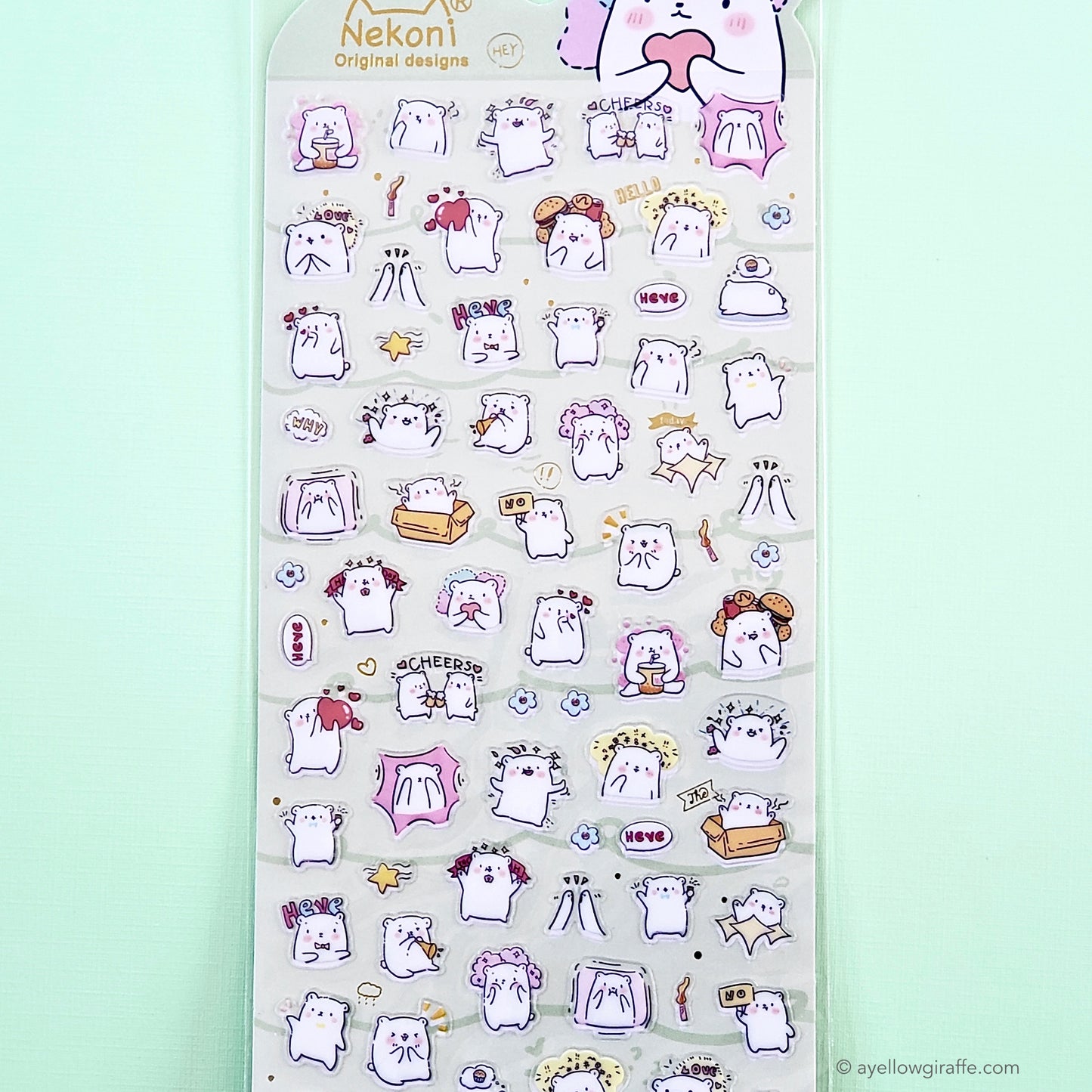 Nekoni Stickers: Polar Bears