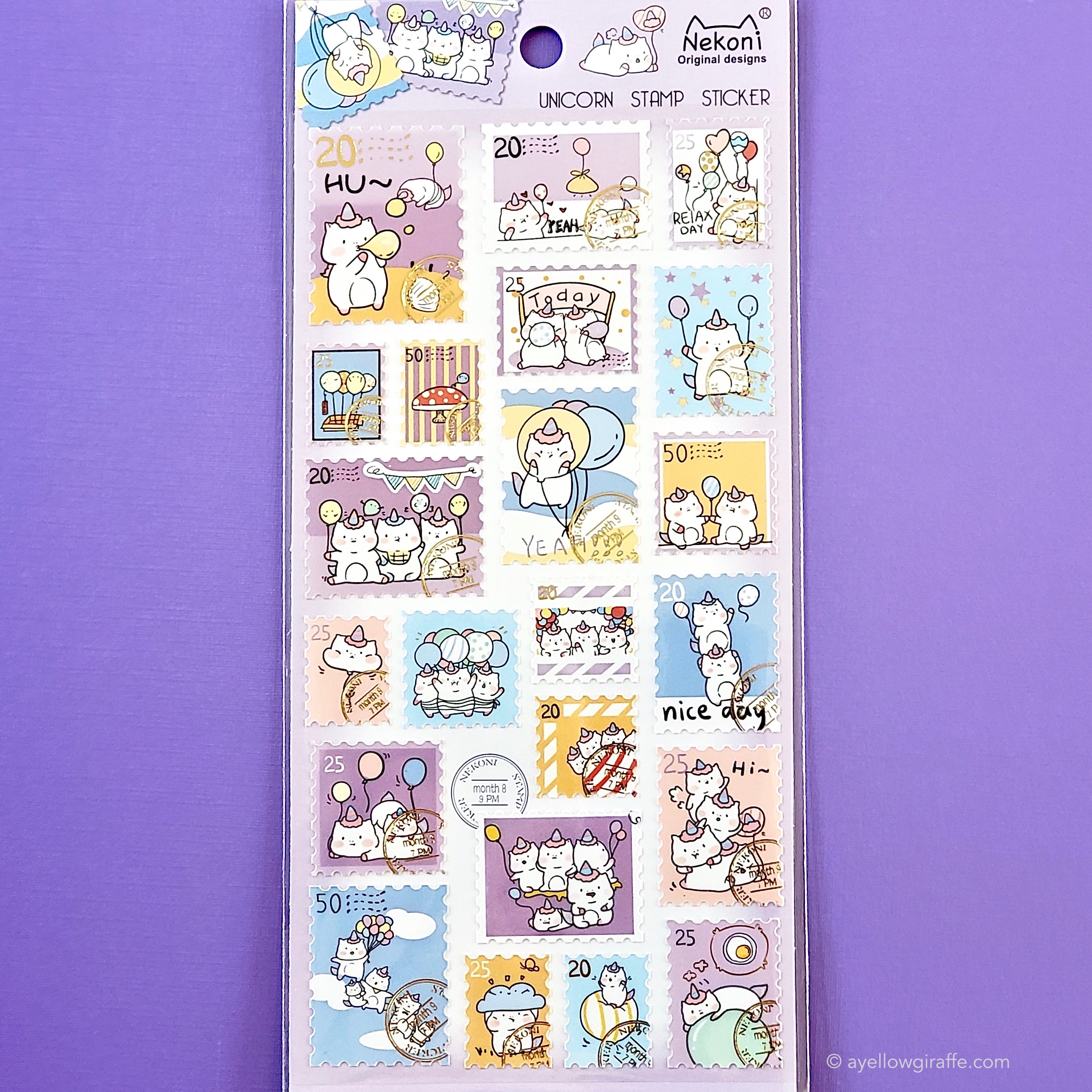 Nekoni Stickers: Unicorn Stamps