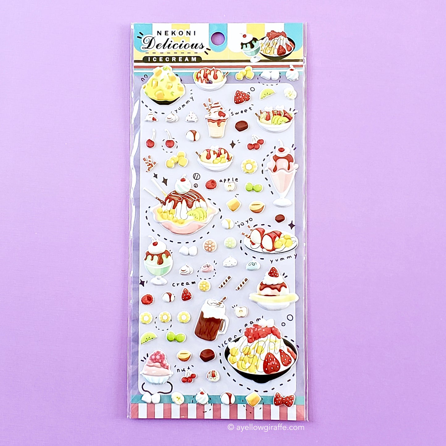 Ice Cream Dessert Puffy Stickers