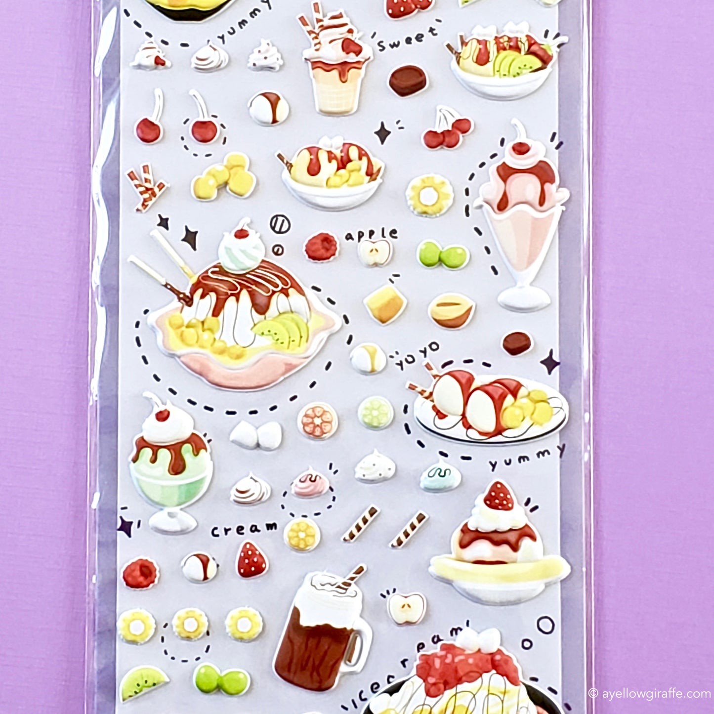 Ice Cream Dessert Puffy Stickers