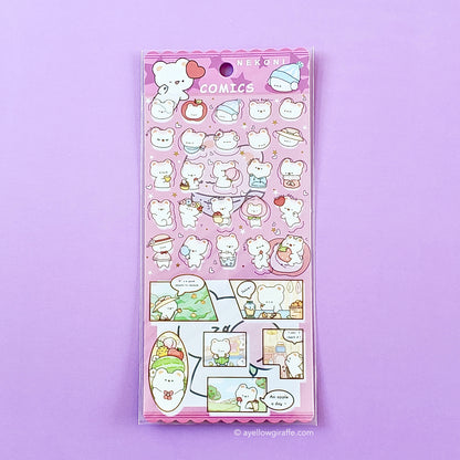 nekoni japanese stickers comics bear love