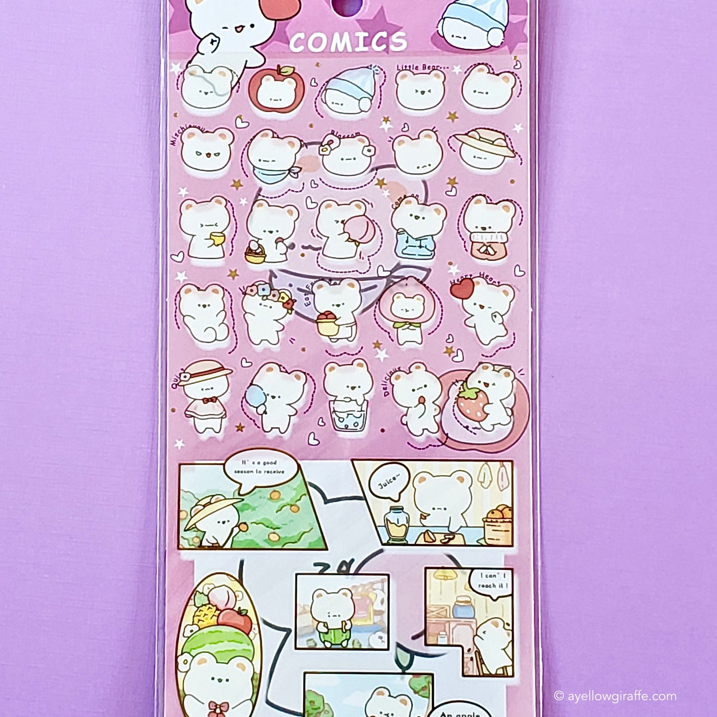 nekoni japanese stickers comics bear love closeup