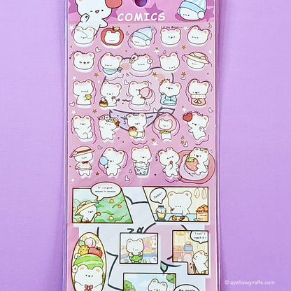 nekoni japanese stickers comics bear love closeup
