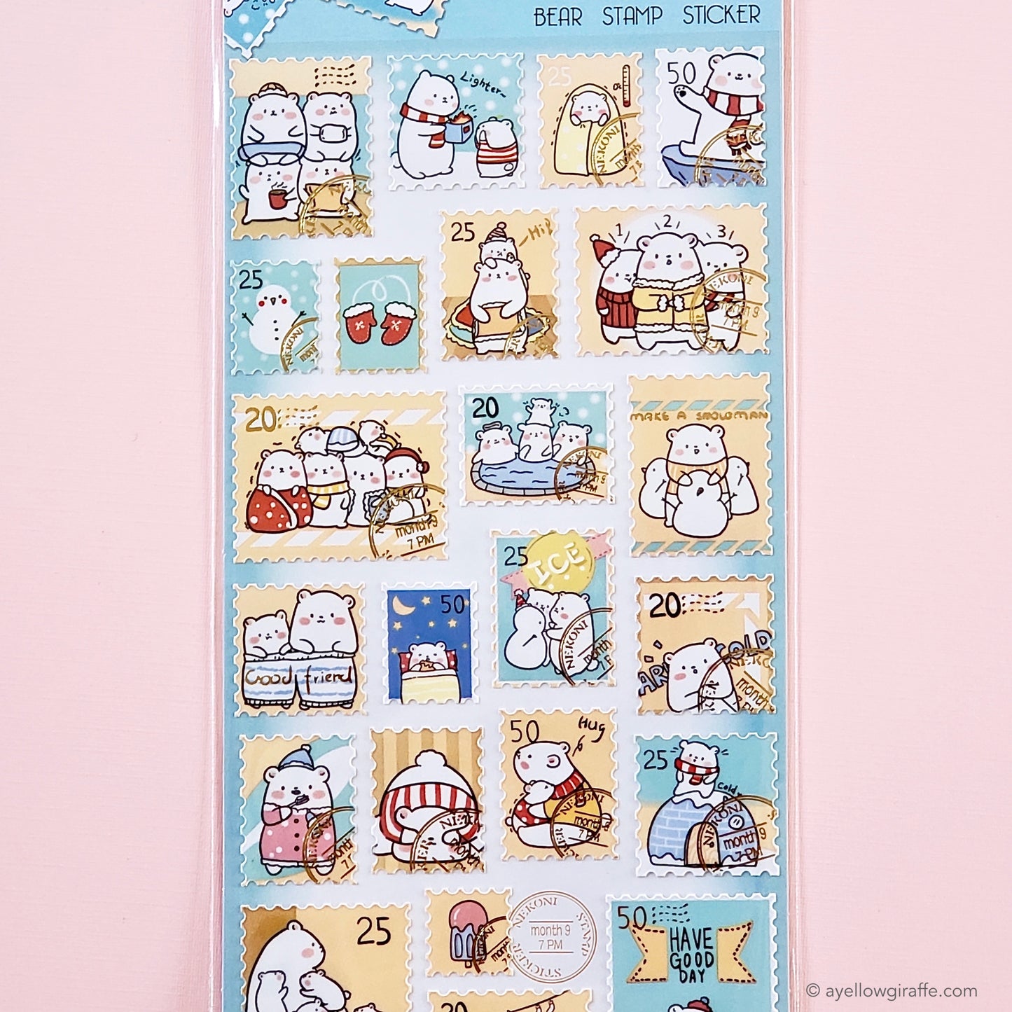 Polar Bear Stamp Stickers