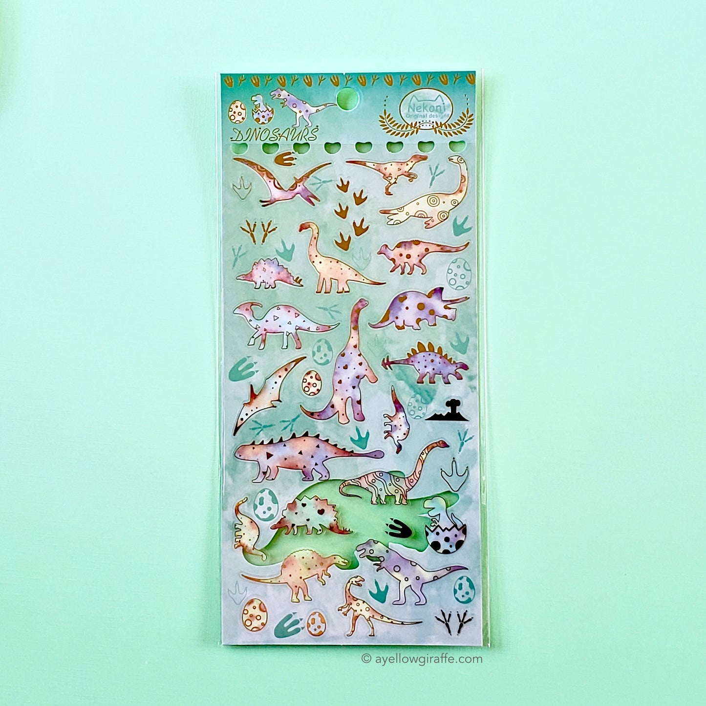 Nekoni Stickers: Crystal Dinosaurs