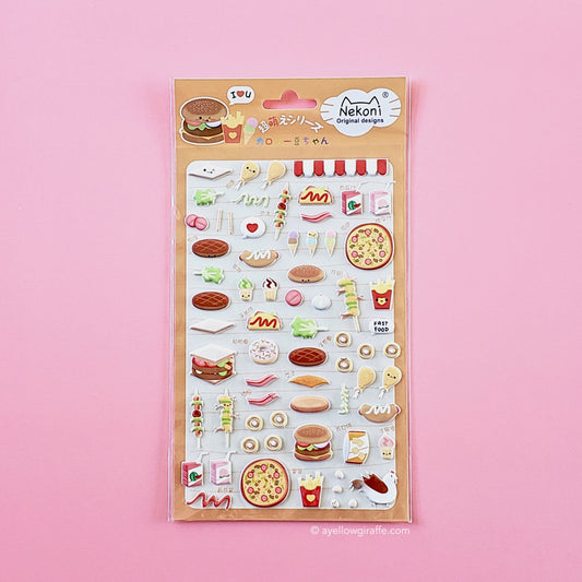 Fast Food Puffy Stickers