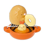 Japanese Re-Ment Sumikko Gurashi Homemade Sweets Blind Box series Tonkatsu and Ebi Fry no Shippo characters frying donuts