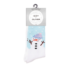 Izzy & Oliver snowman socks stock photo