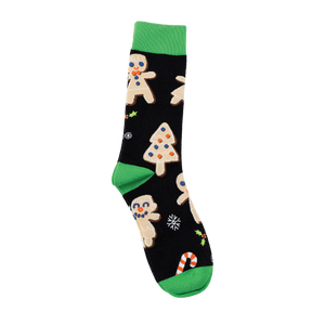 Holiday gingerbread and candy cane socks side view 1