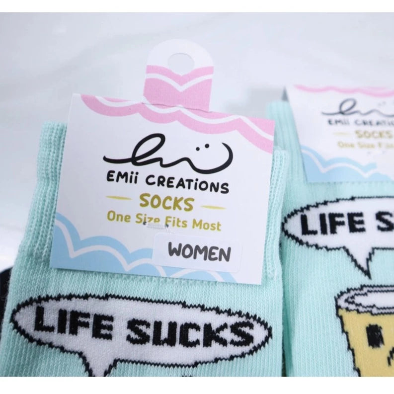 Life Sucks Boba Socks